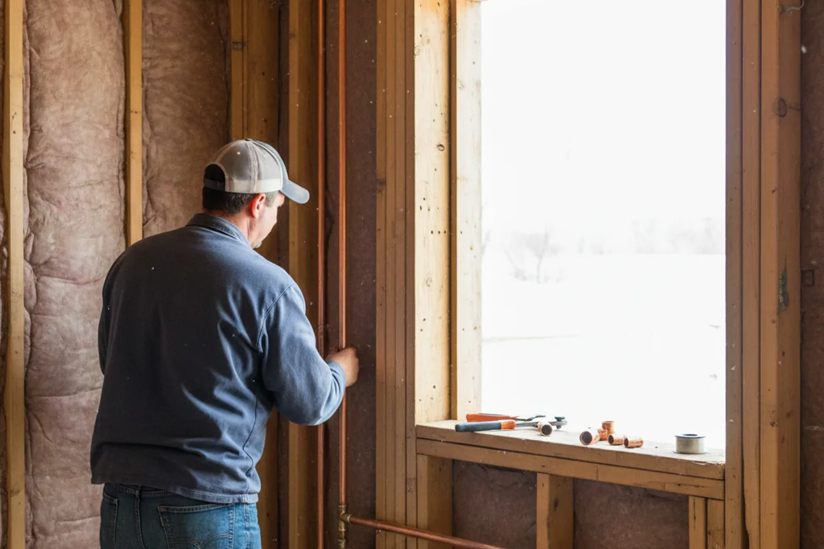 Licensed plumber running new copper supply lines in a Hilliard home