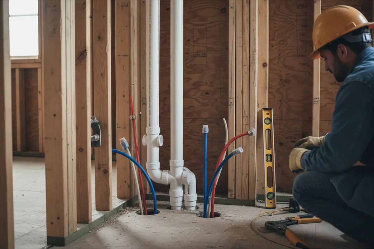 Drain and supply rough-in during Drain Cleaning in Hilliard